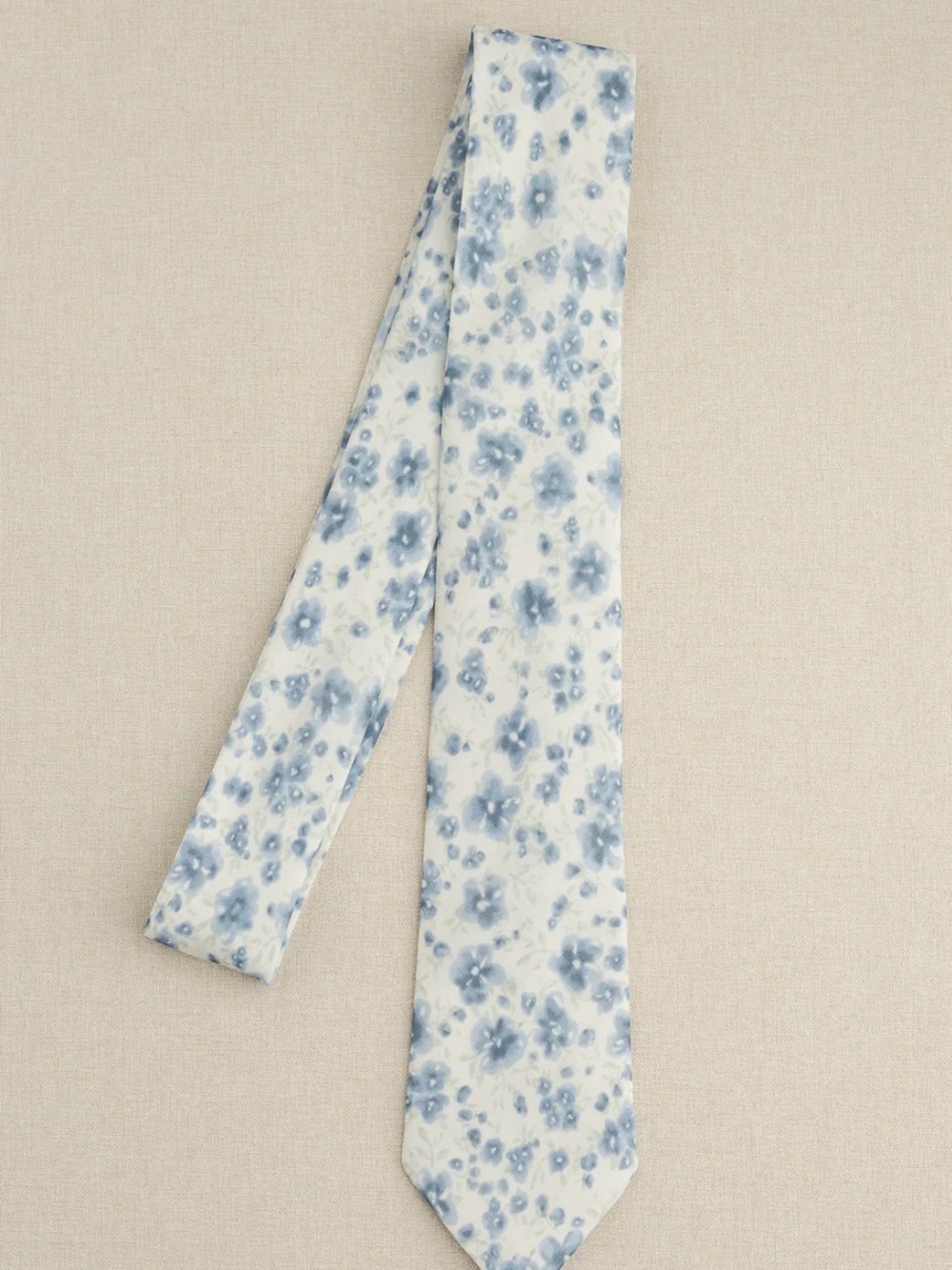 Revelry Chiffon Floral Print Tie (French Blue Posey) (6)